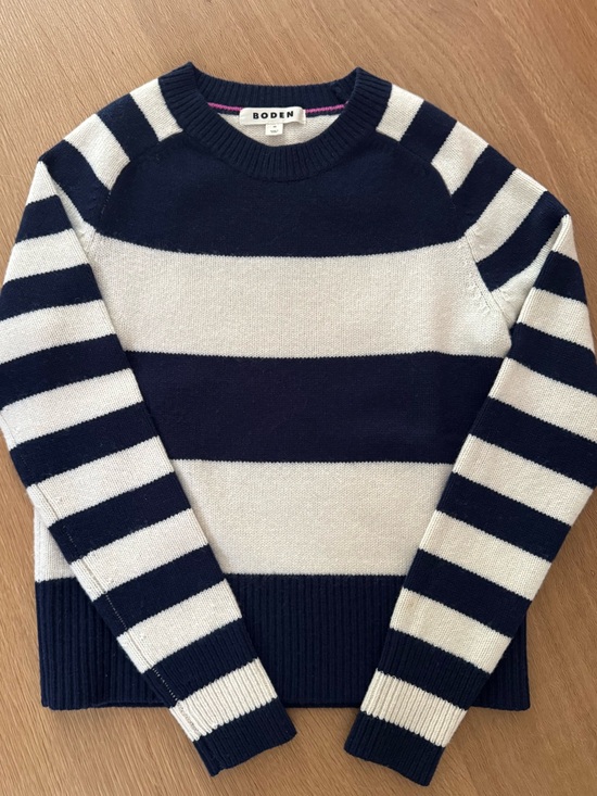Boden Sweaters - Boden Navy/White “Fluffy Stripe Jumper” Sweater, XS